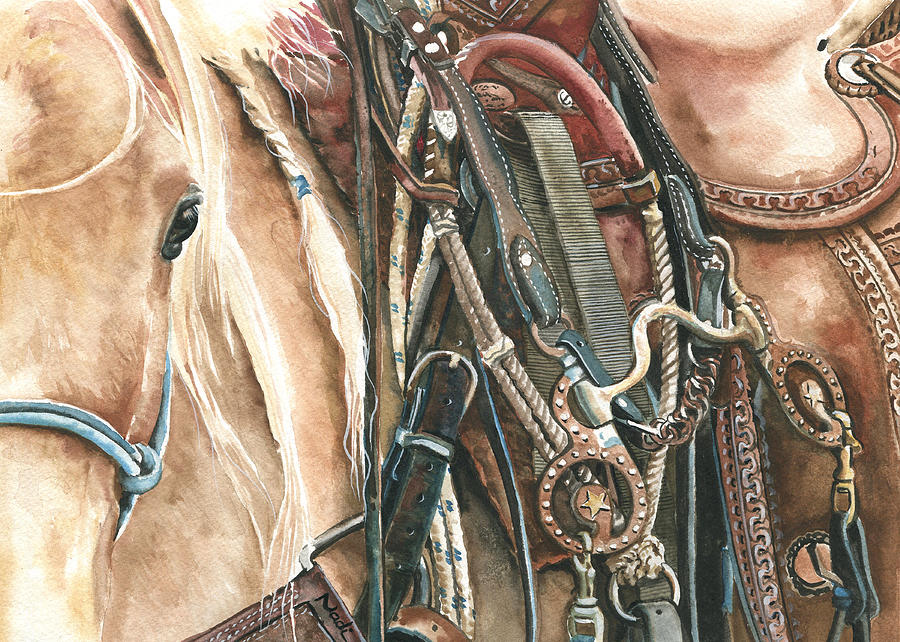 Horse Painting - Palomino by Nadi Spencer