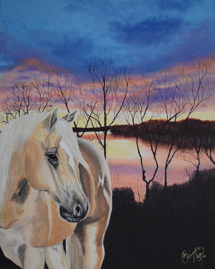 Horse Painting - Palomino Sunrise by Belinda Nagy