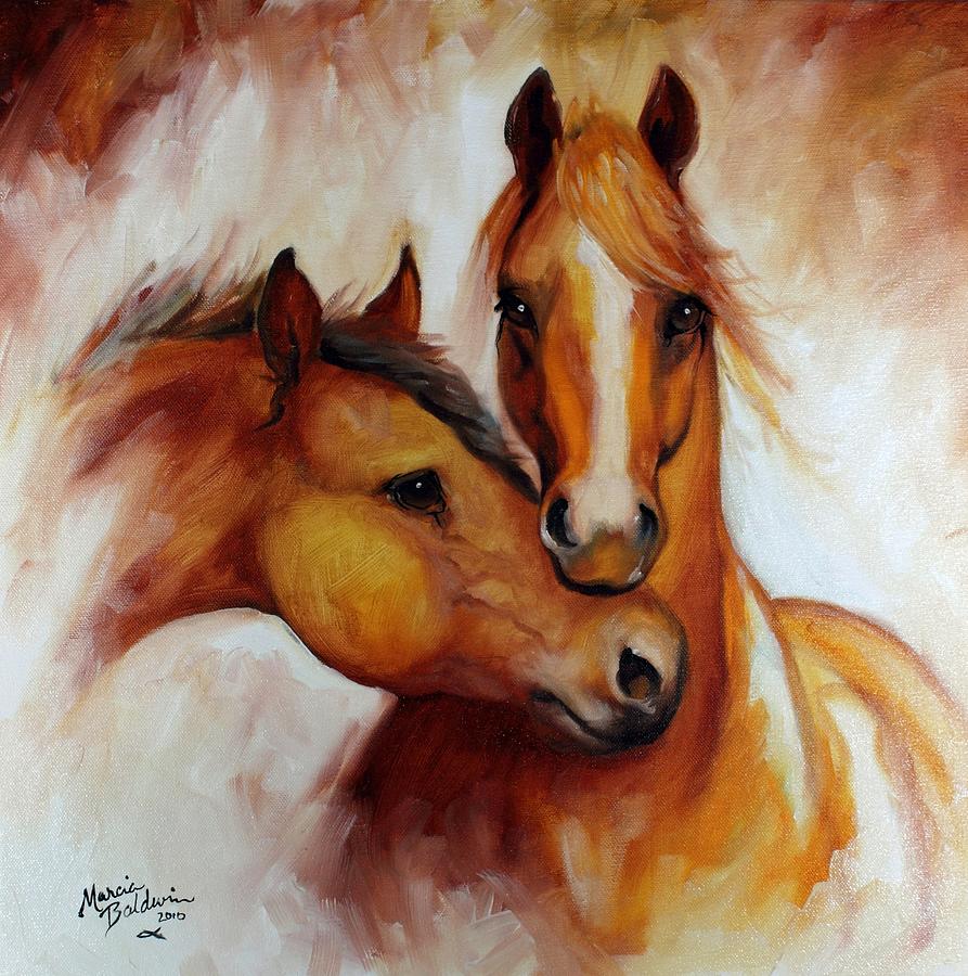 Horse Painting - Pals by Marcia Baldwin