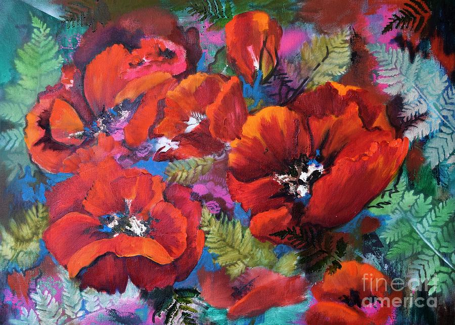 Pamelas Poppies Painting by Pamela Shearer