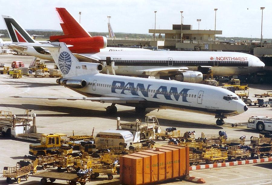Transportation Photograph - Pan American 727 Pushed Back from its Gate at Frankfurt by Jamie Baldwin