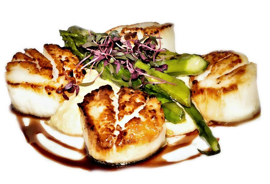 Pan Seared Dover Scallops Photograph by Diana Angstadt