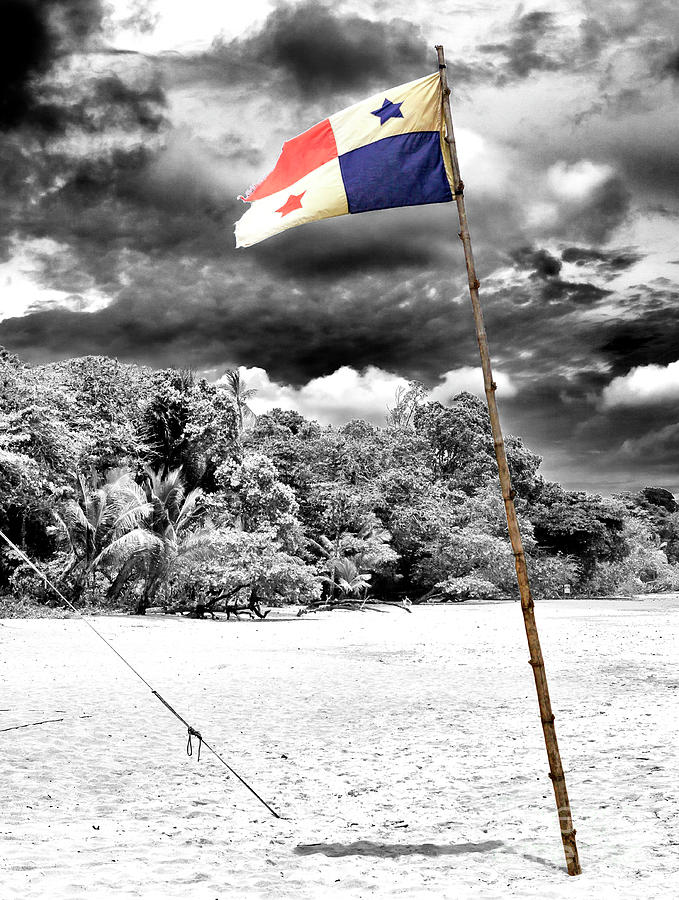 Panama Flag at Red Frog Beach Photograph by John Rizzuto