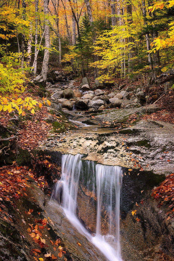 Fall Photograph - Pancake Falls - Crawford Notch by Jeff Bazinet