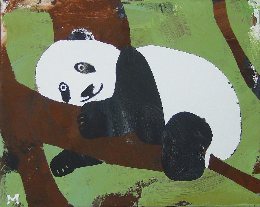 Horse Painting - Panda Baby by Candace Shrope