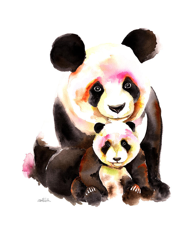 Panda Bear Painting by Isabel Salvador