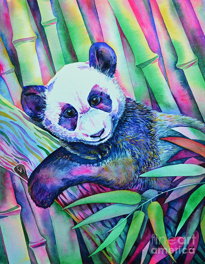 Panda Bliss Painting by Zaira Dzhaubaeva