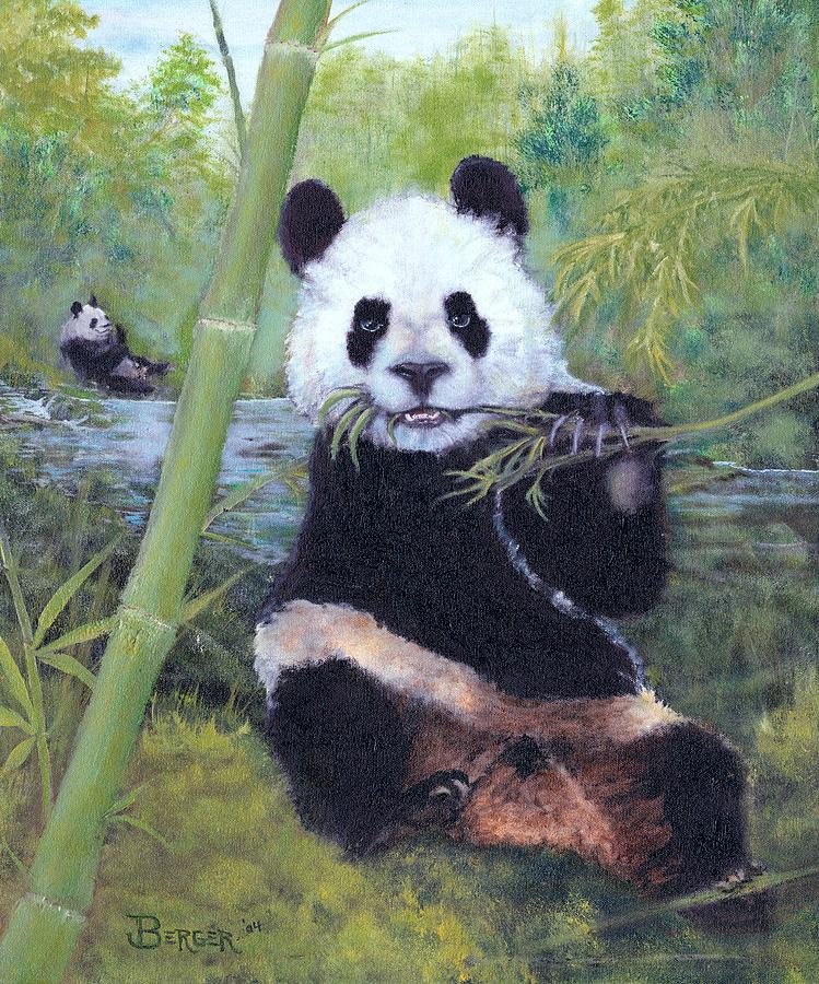 Bamboo Painting - Panda Buffet by James Berger Bamboo Painting - Panda Buffet by James Berger