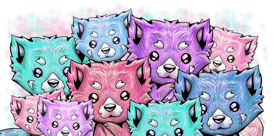 Curious Pandas Mixed Media by Sipporah Art and Illustration