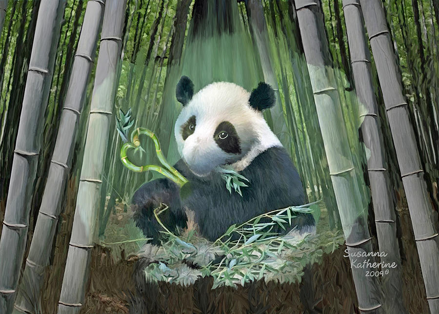 Panda Love Painting by Susanna Katherine