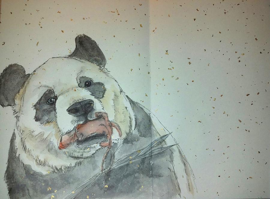 Panda Minimum Album Painting by Debbi Saccomanno Chan