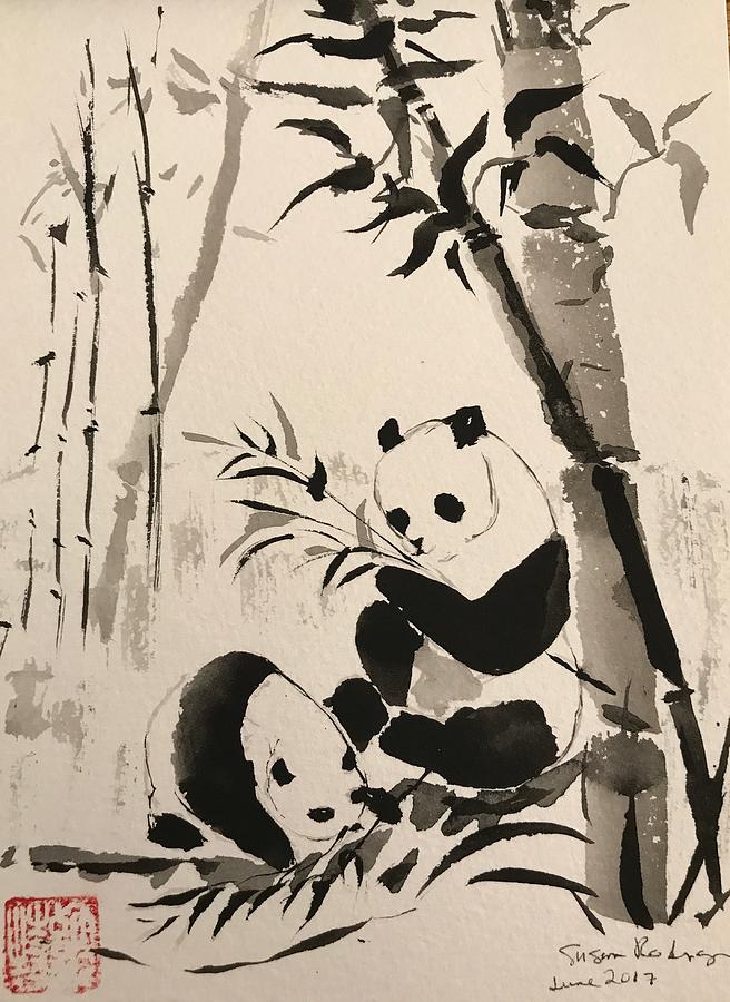 Panda Picnic Painting by Susan Rodriguez - Pixels