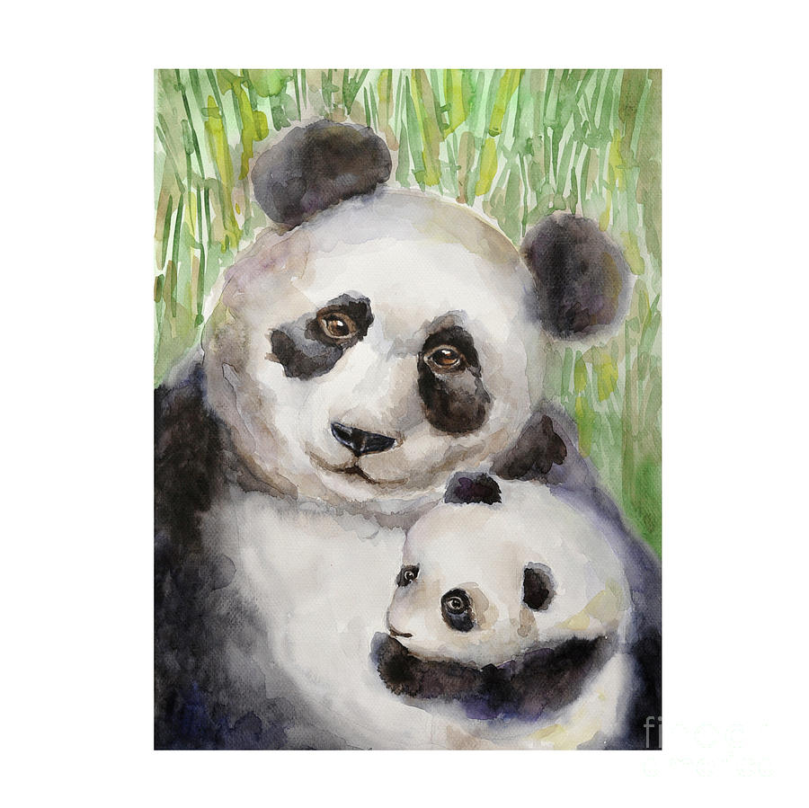 Pandas. Mom's love. Painting by Olga Gorbachenko - Fine Art America