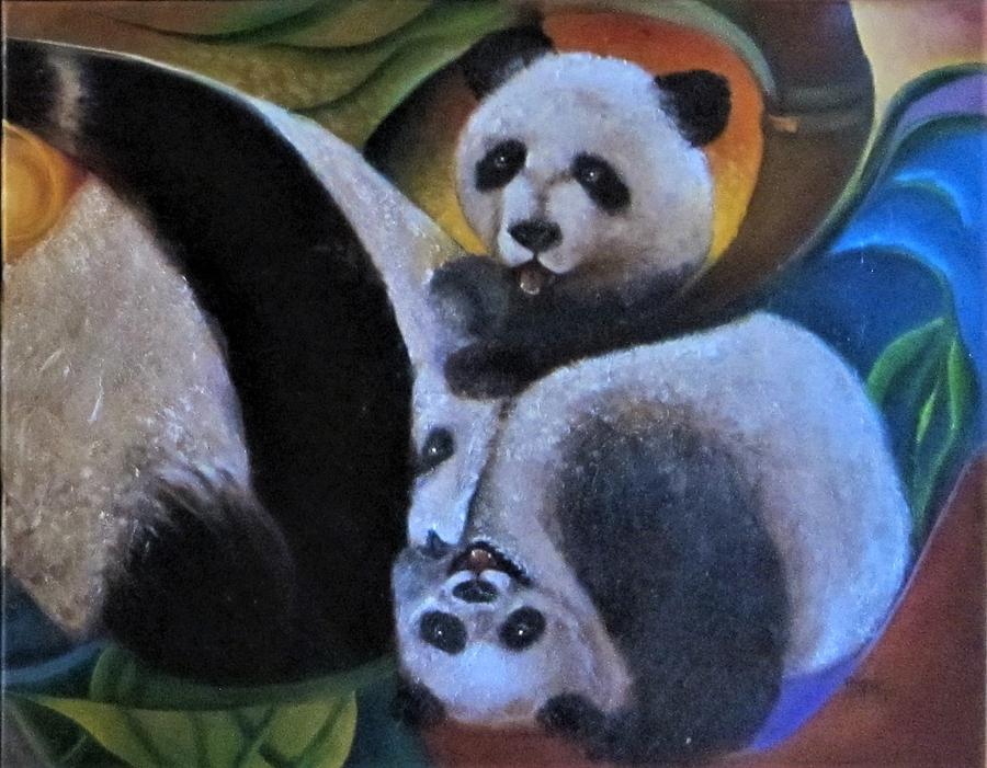 Pandas Painting by Sherry Strong