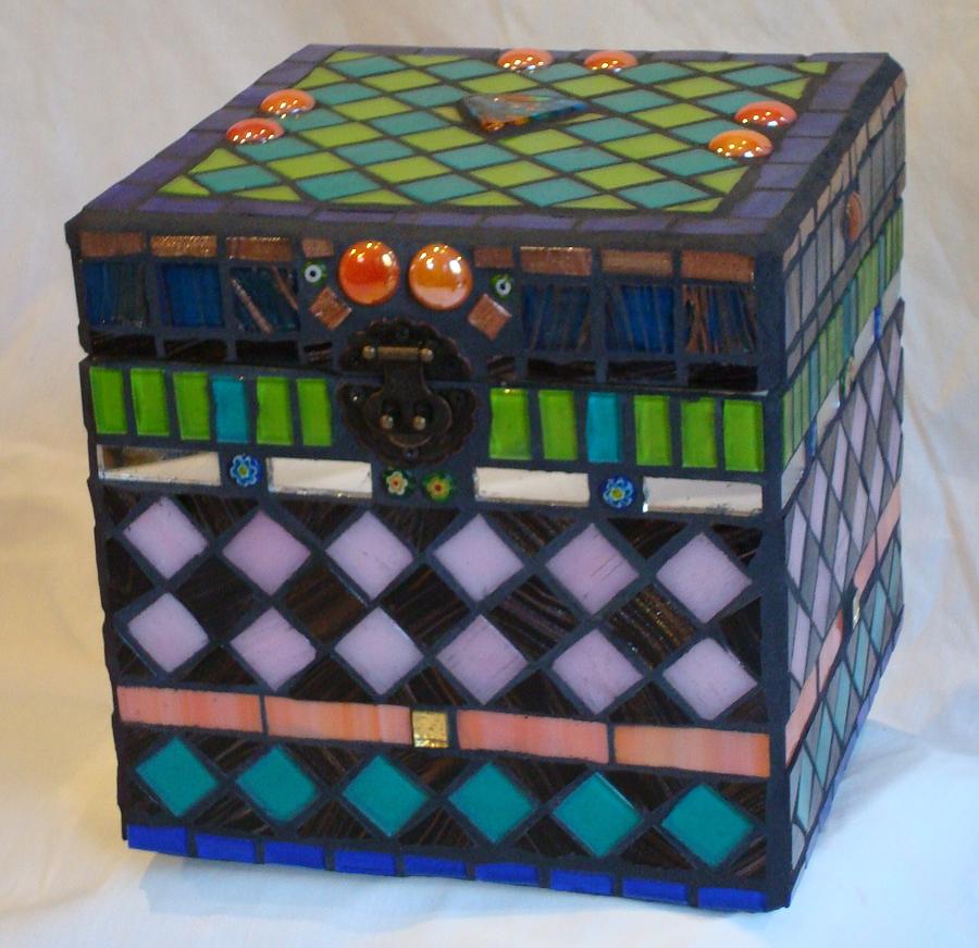 Mosaic Mixed Media - Pandoras box of dreams by Robin Miklatek