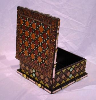 Mosaic Glass Art - Pandoras Box by Robin Miklatek