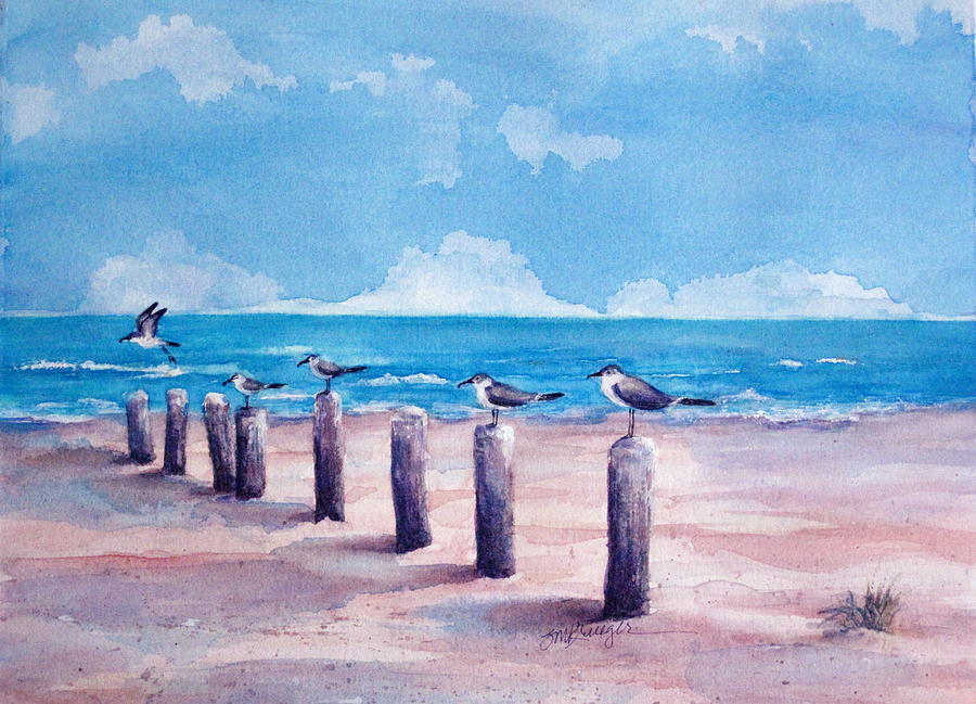 Panhandle Gulls Painting by Suzanne Krueger