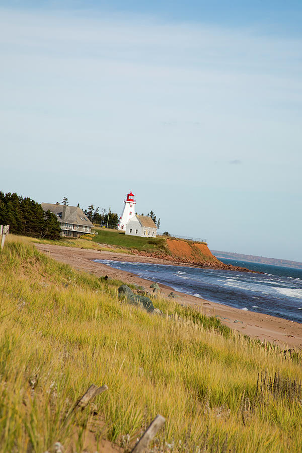 Panmure Island Lighthouse on coast of  Prince Edward Island Photograph by Karen Foley