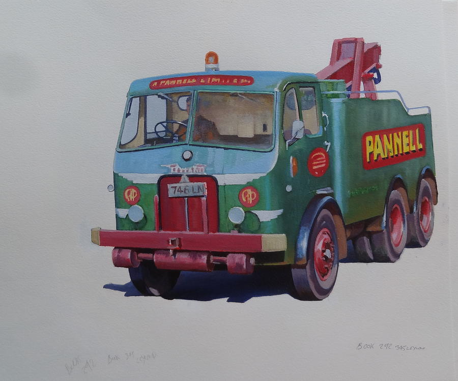 Pannell Leyland wrecker. Painting by Mike Jeffries