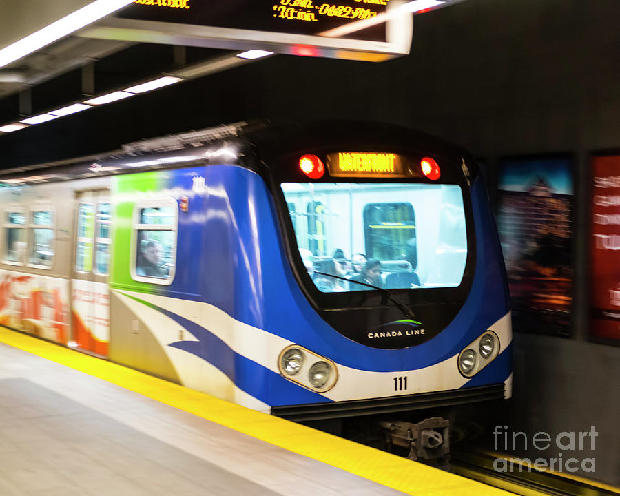 Panning Departing Canada Line Train Photograph