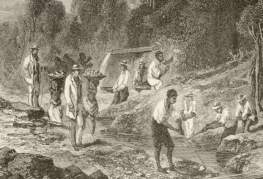 Pan Drawing - Panning For Diamonds. From The Book by Vintage Design Pics
