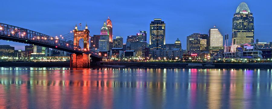 Pano at Blue Hour in Cinci Photograph by Frozen in Time Fine Art Photography