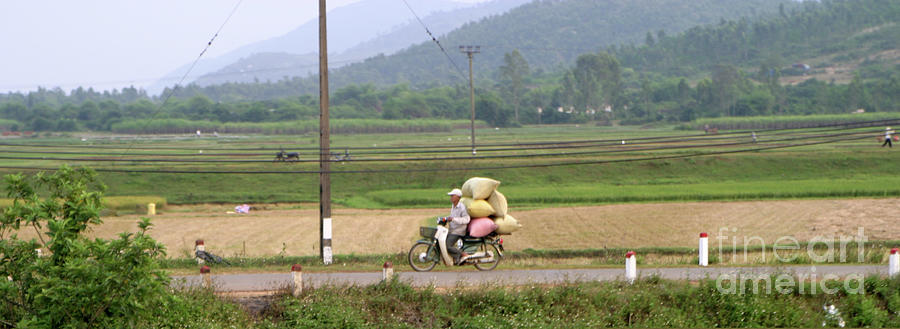 Pano Vietnamese Motorbike Baggage  Photograph by Chuck Kuhn