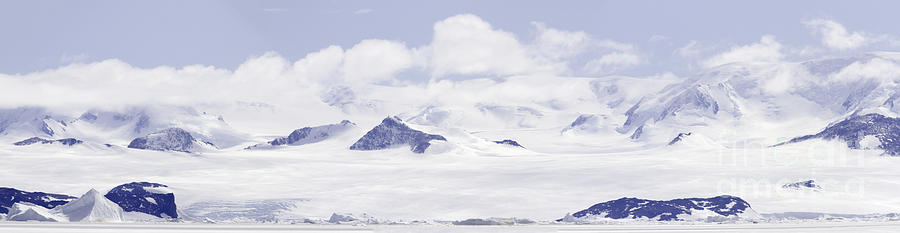 Panorama of Gustaf Sound, Antarctica Photograph by Karen Foley