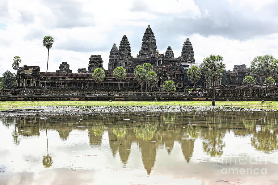 Panorama Angkor Wat Reflections  Photograph by Chuck Kuhn