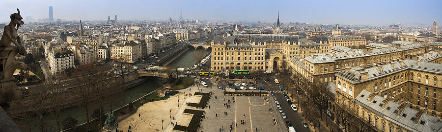 Panorama atop Notre Dame Photograph by Andrew Soundarajan
