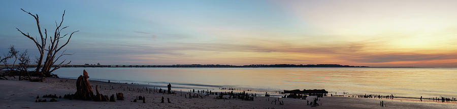 Beach Photograph - Panorama Bluehour Beach by Goran Lazic