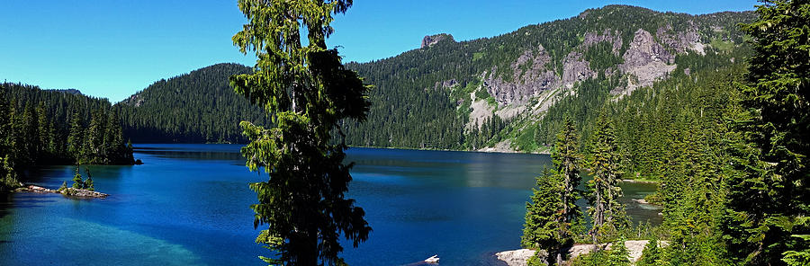 Panorama - Crescent Lake Photograph by George Bostian