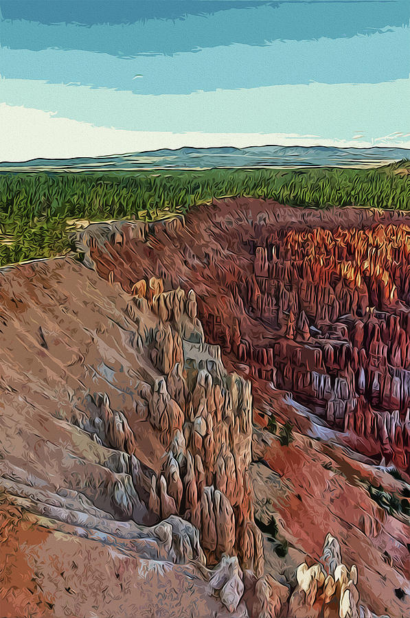 Panorama from the Bryce Canyon National Park Painting by AM FineArtPrints