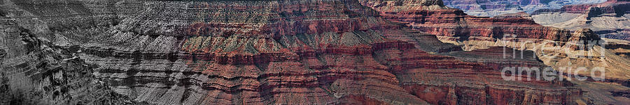 Panorama Grand Canyon Color Blend BW Photograph by Chuck Kuhn