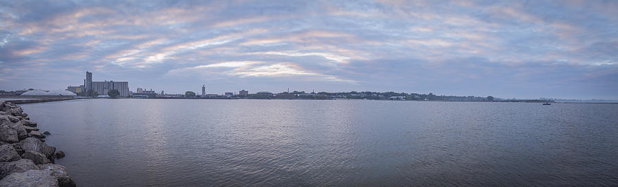 Panorama Manitowoc Harbor At Sunset Photograph by Thomas Young