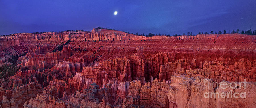 Panorama Moonrise Silent City Bryce Canyon National Park Photograph by Dave Welling