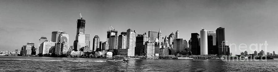 New York City Photograph - Panorama NYC Black  by Chuck Kuhn