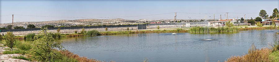 El Paso Photograph - Panorama of a Pond by Allen Sheffield