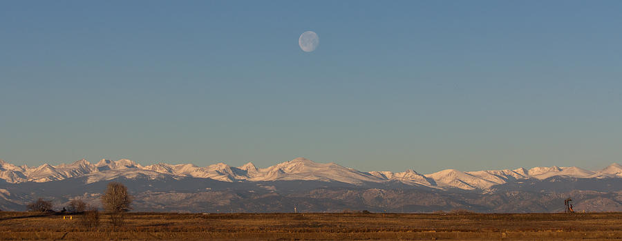 Panorama of a Rocky Mountain Moonset  Photograph by Tony Hake