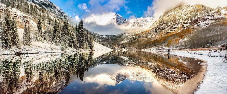 Mountain Photograph - Reflecting Upon the Maroon Bells - Aspen Colorado by Gregory Ballos