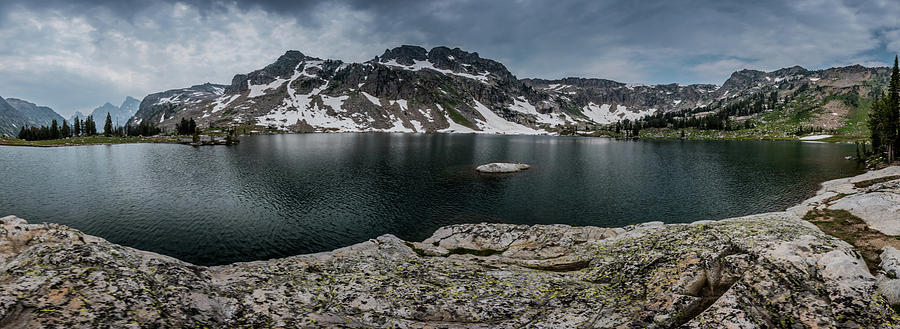 Panorama of Cloudy Lake Solitude Photograph by Kelly VanDellen
