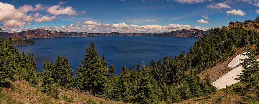 Panorama of Crater Lake Photograph by Brenda Jacobs