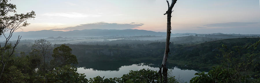 Panorama of crater lake, Uganda, Africa Photograph by Karen Foley