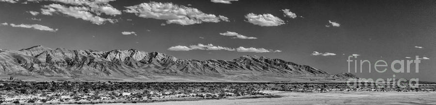 Black And White Photograph - Panorama of Desert Peak BW by Mitch Johanson