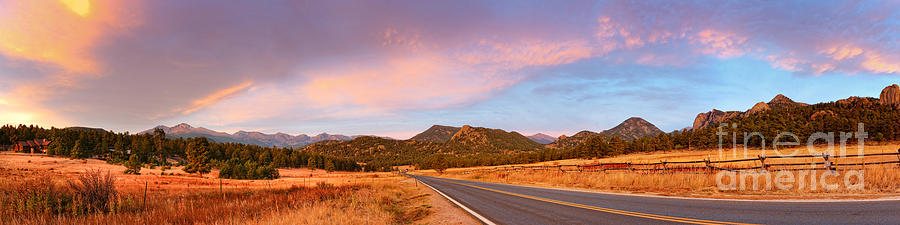 Panorama of Estes Park Continental Divide and Lumpy Ridge - Rocky Mountains National Park Colorado Photograph by Silvio Ligutti