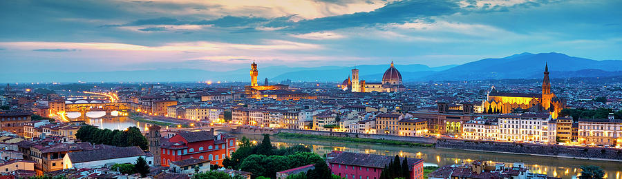 Sunset Photograph - Panorama of Florence by Fabrizio Troiani