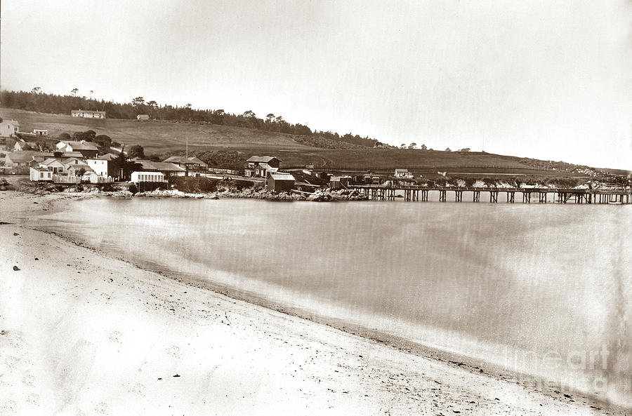 Beach Photograph - Panorama of Monterey.  By C. E. Watkins circa 1882 by Monterey County Historical Society