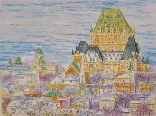 Cityscape Painting - Panorama of Quebec.2004 by Natalia Piacheva Cityscape Painting - Panorama of Quebec.2004 by Natalia Piacheva