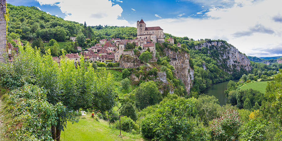 Panorama of Saint Circ Lapopie in France Photograph by Semmick Photo