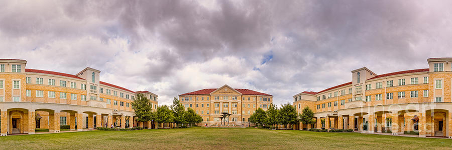 Panorama of Texas Christian University Campus Commons - Fort Worth - Texas Photograph by Silvio Ligutti